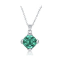 Luxury French-style 15-carat stud earrings, elegant and versatile ring, emerald square gemstone necklace