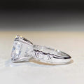 Pink diamond ring, simple cross-shaped ring, four-prong square diamond ring for women, simple and stylish.